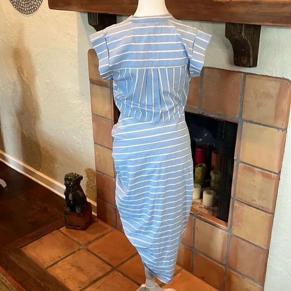 Veronica Beard RUCHED STRIPED SHIRT DRESS, 4! - Picture 6 of 9